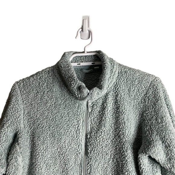 Uniqlo Youth Girls Teal Sherpa Fleece Full Zip Jacket - Picture 2 of 8